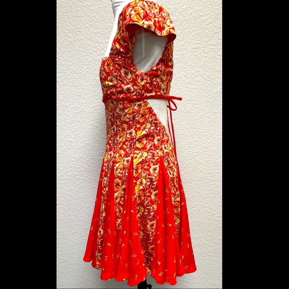 Free People Strawberry Combo Mini summer Dress, NWT, floral print, XS, open back - Picture 8 of 16